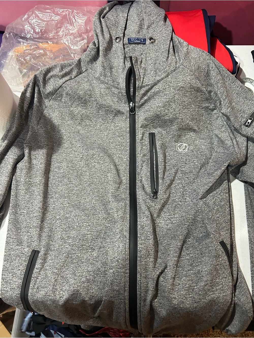 SEC10 Men's Heather Grey Zip-Up Hoodie Jacket Grateful Dead